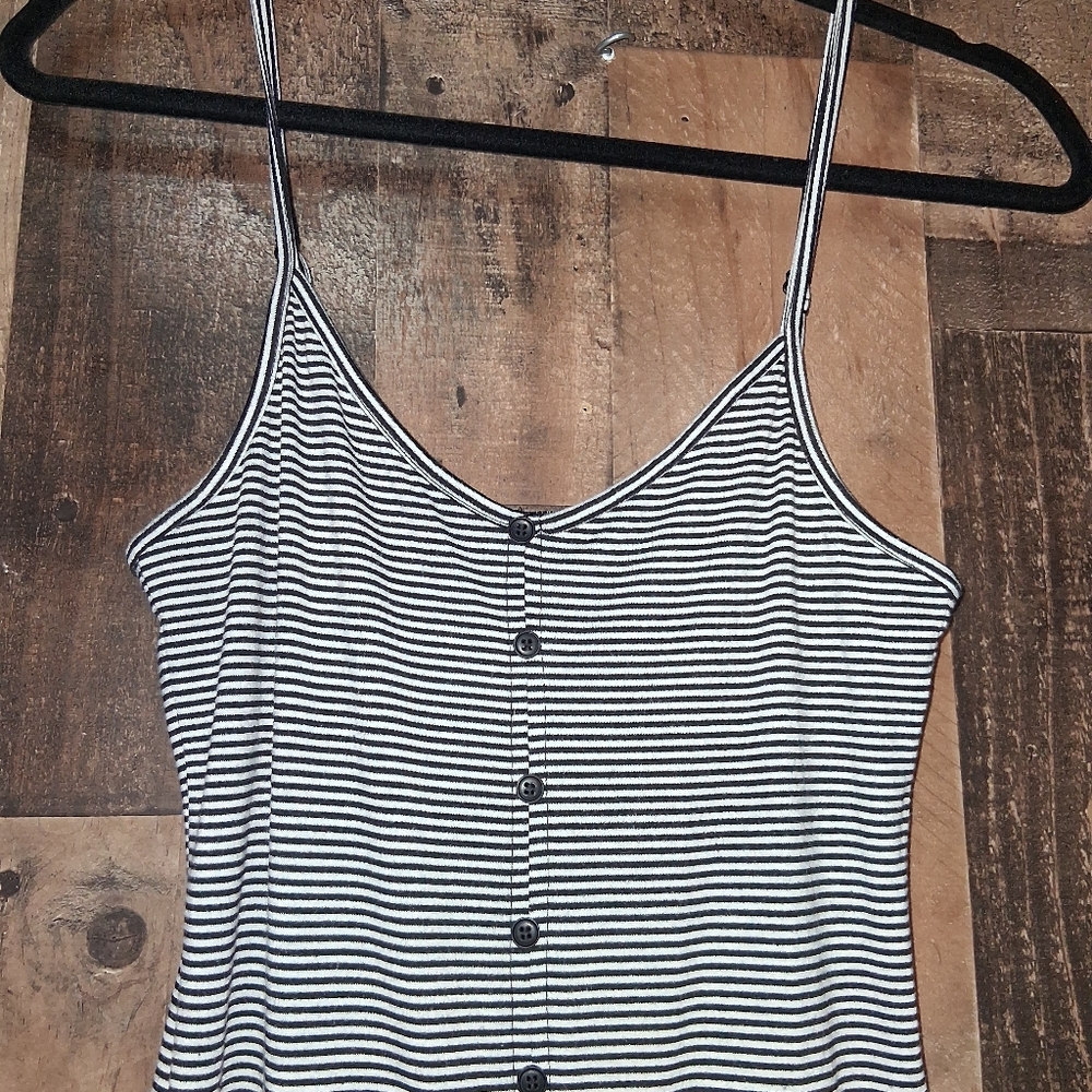 Shein Striped Maxi Dress Womens Size Small Black White Button Front Size Small - Picture 4 of 6
